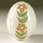 Pottery Egg - Scandinavian Flower by Carrie Wolf