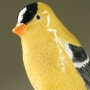 American Goldfinch Pottery Bird Sculpture by Carrie Wolf