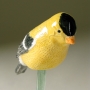 American Goldfinch Pottery Bird Sculpture by Carrie Wolf