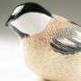 Black-capped Chickadee Pottery Bird Sculpture by Carrie Wolf