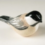 Black-capped Chickadee Pottery Bird Sculpture by Carrie Wolf