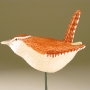 Carolina Wren Pottery Bird Sculpture by Carrie Wolf