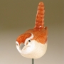 Carolina Wren Pottery Bird Sculpture by Carrie Wolf