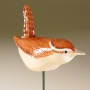 Carolina Wren Pottery Bird Sculpture by Carrie Wolf