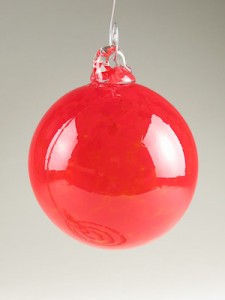 Custom Etched Bright Red Ornament